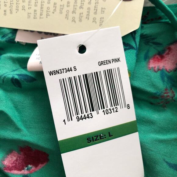 Lottie & Holly B.O.G Collective Green Floral Ruffle Dress Women's Size Large NWT - Picture 8 of 9